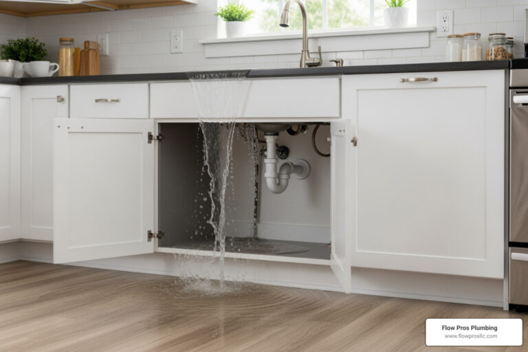 A stressful plumbing leak in a modern St. Petersburg kitchen - emergency plumbing not working in st petersburg fl